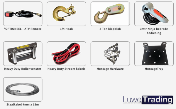 Warrior ninja 2000 24 volt staalkabel